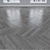 Graphite Oak Parquet: Herringbone, Linear & Chevron 3D model small image 2