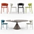 Modern Minimalist Dining Set: Desalto Clay Table & Koki Chair 3D model small image 1