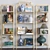 Elegant Décor Shelf with Porcelain, Books, and Lamp 3D model small image 1