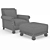 Ralph Lauren Aran Isles Chair & Ottoman - Timeless Elegance for Your Home 3D model small image 2