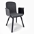 Bolia Hazel Chair: Sleek Design, Dark Grey Fabric 3D model small image 1