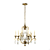 Elegant Gilded Iron Chandelier 3D model small image 1