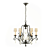 Elegant Piedmont Chandelier: Aged Iron & Seeded Glass 3D model small image 1