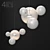 Designer Bubble Chandelier - Frost/Black 3D model small image 1