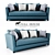Modern Vogue Sofa: Stylish Textile & Solid Wood 3D model small image 1