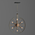 Industrial Wheel Loft Chandelier 3D model small image 1