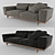 Luxury Argo Sofa: Moran, Ikat & Personal Yellow Velvet 3D model small image 2