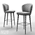 Italian Design: Minotti Aston Red Bar Stool 3D model small image 2