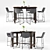 Modern Bamey Dining Set 3D model small image 1