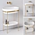 Exquisite Ribbon Console Washbasin 3D model small image 1