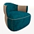 Elegant Larzia Armchair 3D model small image 1