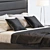 Elegant Bed Set with MIRO Headboard, EDELMAN Frame, EDIE NESTING Side Table, and MONOCLE Lamp 3D model small image 2