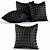 Modern Black Segment Pillow Set 3D model small image 1