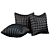 Modern Black Segment Pillow Set 3D model small image 2