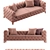 Blanche Raffaello: Elegant Sofa with Smoothed Back Rest 3D model small image 2