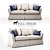 Elegant Provance Sofa in Textile and Solid Wood 3D model small image 1