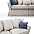Elegant Provance Sofa in Textile and Solid Wood 3D model small image 2