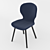 Sleek Blue Velvet Hawk Chair 3D model small image 1