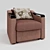 Milan Armchair: Luxury and Comfort 3D model small image 1