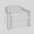 Milan Armchair: Luxury and Comfort 3D model small image 2