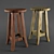 Elegant Wood Stool 48cm 3D model small image 1