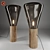 Elegant Glass & Oak Muffins Lamp 3D model small image 1