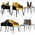 Elegant Laja Dining Chair 3D model small image 1
