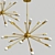 Elegant 18-Light Brass Sputnik Chandelier 3D model small image 1