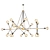 Vintage Brass Chandelier Kit 3D model small image 1