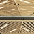 Wooden Suspended Ceiling: 1800x1800mm Sector 3D model small image 3