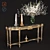 Artistic Wood and Marble Console | ANGELO CAPPELLINI ACCESSORIES 3D model small image 1