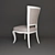 Distressed White Wood Dining Chair 3D model small image 3