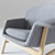 Elegant Gray Armchair by Tacchini 3D model small image 2