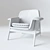 Elegant Gray Armchair by Tacchini 3D model small image 3