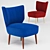 Contemporary Duke Cocktail Chair 3D model small image 1