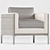Gray Plaid Oak Armchair | Modern Classic 3D model small image 1