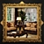 Elegantly Carved Gilded Mirror 3D model small image 1