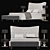 Luxurious BERENICE Bed with GASTON Bedside Tables & MEDORA Bench 3D model small image 1