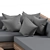 Modern 2-Seater Sofa Set 3D model small image 3