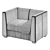 Luxury Napoleon Armchair: 112x75x79, PBR 3D model small image 3