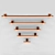 Elegant Chrome and Rose Gold Handles 3D model small image 1