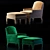 Elegant Hickory Boyd Chair & Ottoman 3D model small image 1