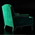 Elegant Hickory Boyd Chair & Ottoman 3D model small image 2