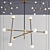 Modern Baton Chandelier: Black, White or Brass 3D model small image 1