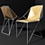 Sleek Metal & Plywood Chair 3D model small image 2