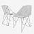 Sleek Metal & Plywood Chair 3D model small image 3