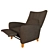 Scandi Recliner Chair: Stylish Comfort 3D model small image 1