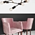 Modern Dining Set: Aron Chair, T Priory Table & Fantazy Chandelier 3D model small image 2