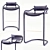 Sleek Ochre Caribou Bar Stool 3D model small image 1