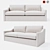 Elegant Avalon White Clandon Sofa 3D model small image 1